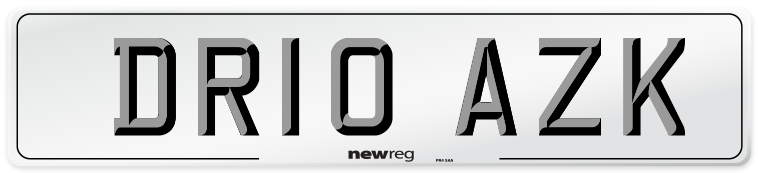 DR10 AZK Number Plate from New Reg